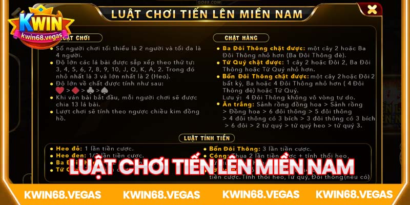 Chi tiết luật chơi Tiến Lên Miền Nam Go88
